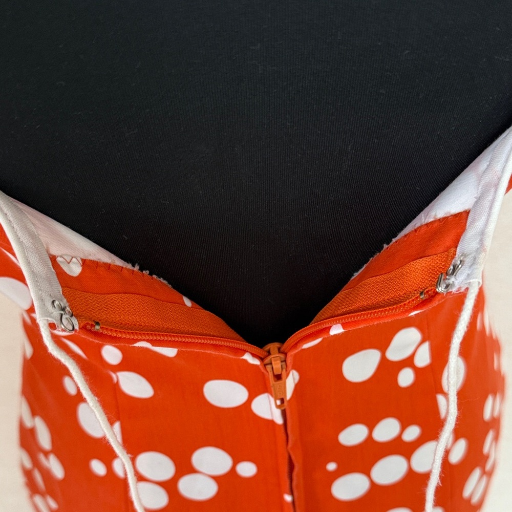Vibrant Orange Polka Dot Flamenco Tiered Ruffle Dress - Picture 7 of 8